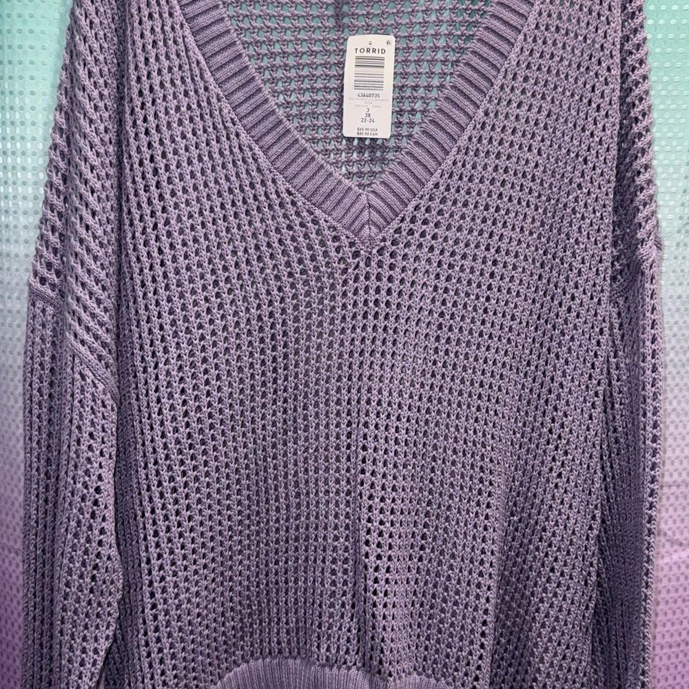 NWT Torrid 3X Purple V Neck Sweater